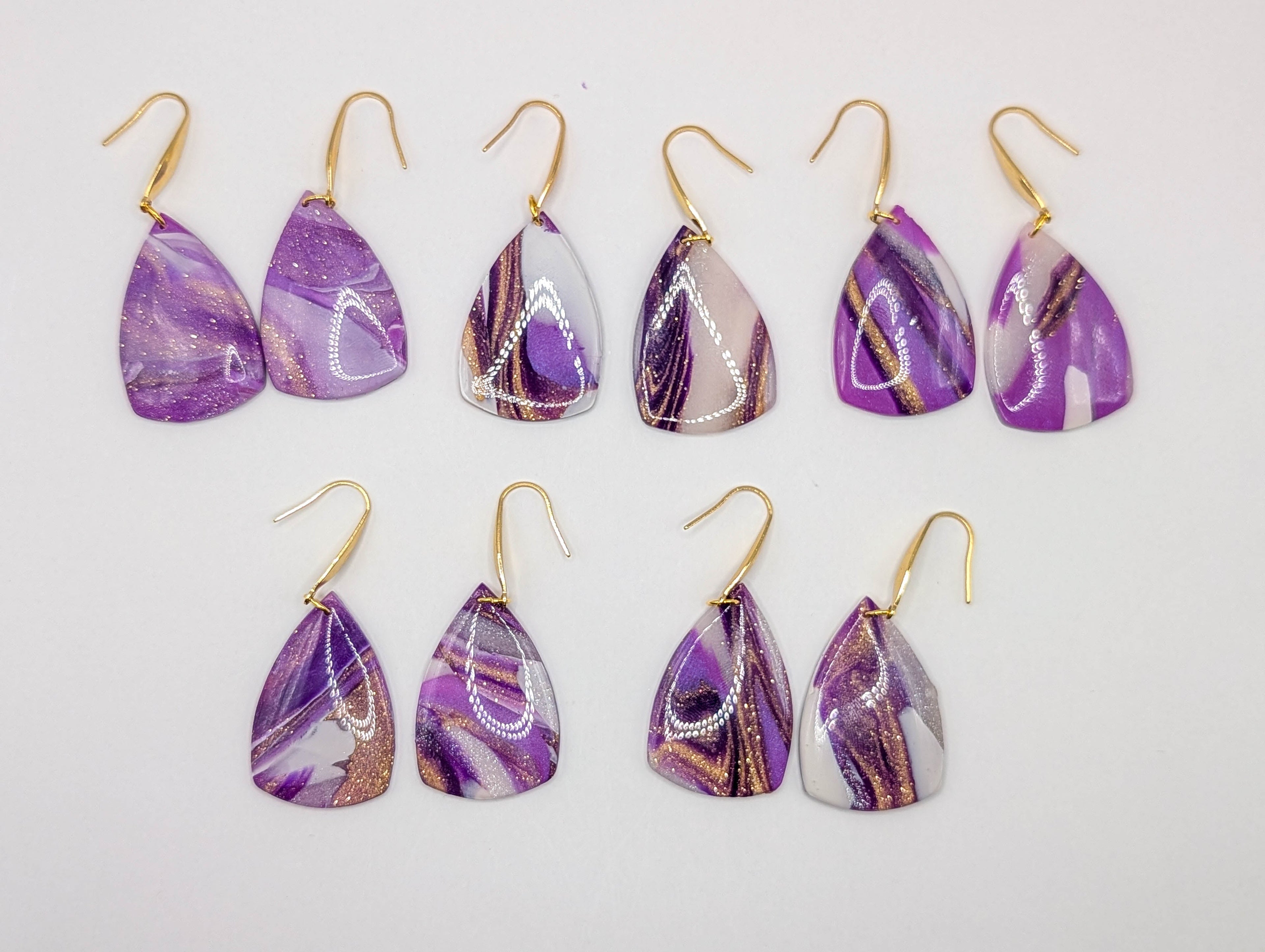 Purple Swirl Lightweight Statement Drop Earrings