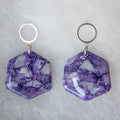 Purple Faux Stone Statement Earrings