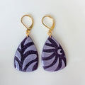 Modern Geometric Purple Polymer Clay Earrings