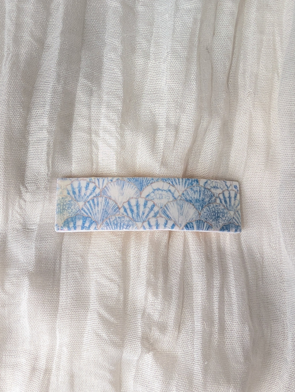 Romantic Coastal Shell French Barrette Hair Clip