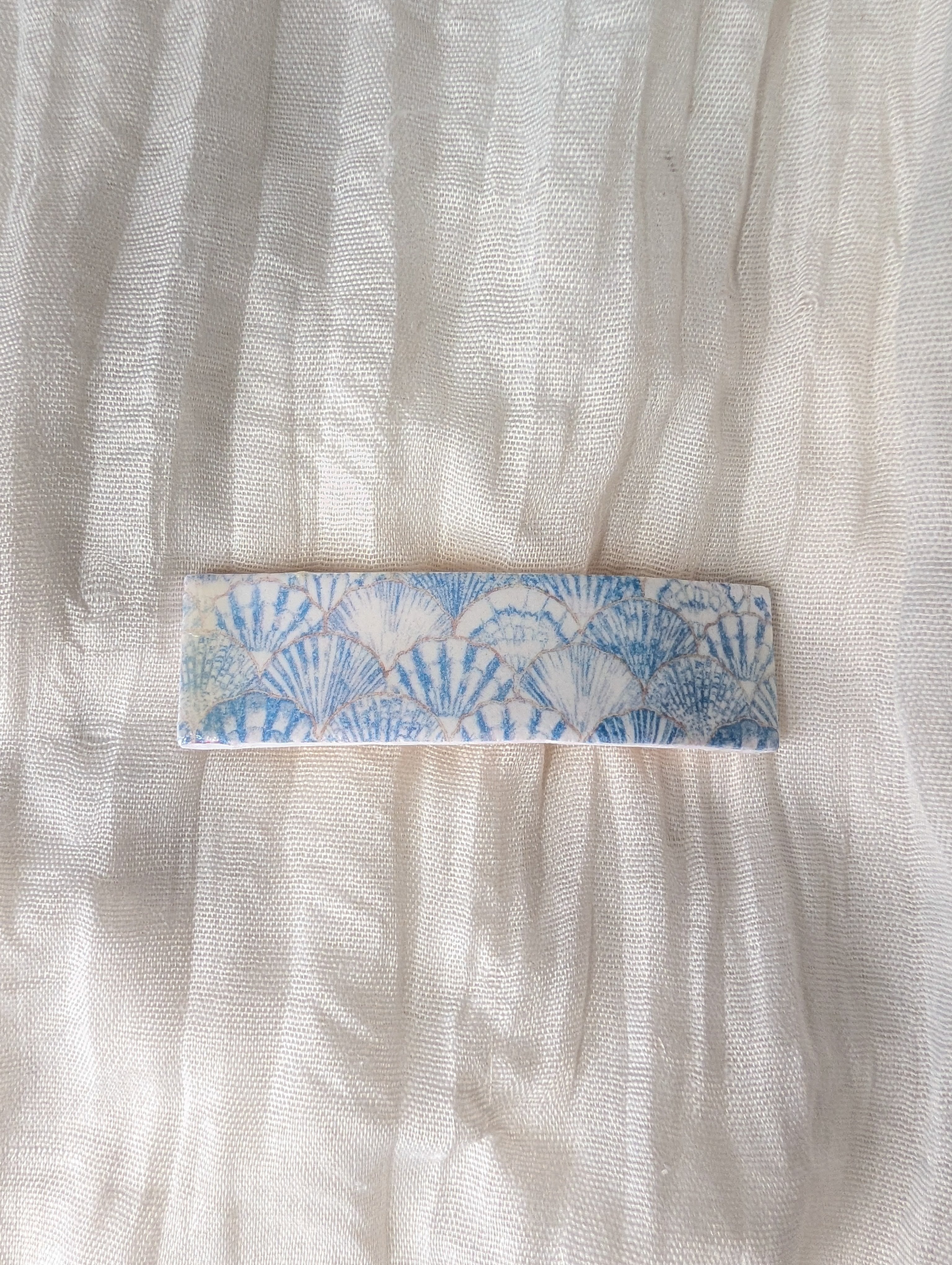 Romantic Coastal Shell French Barrette Hair Clip