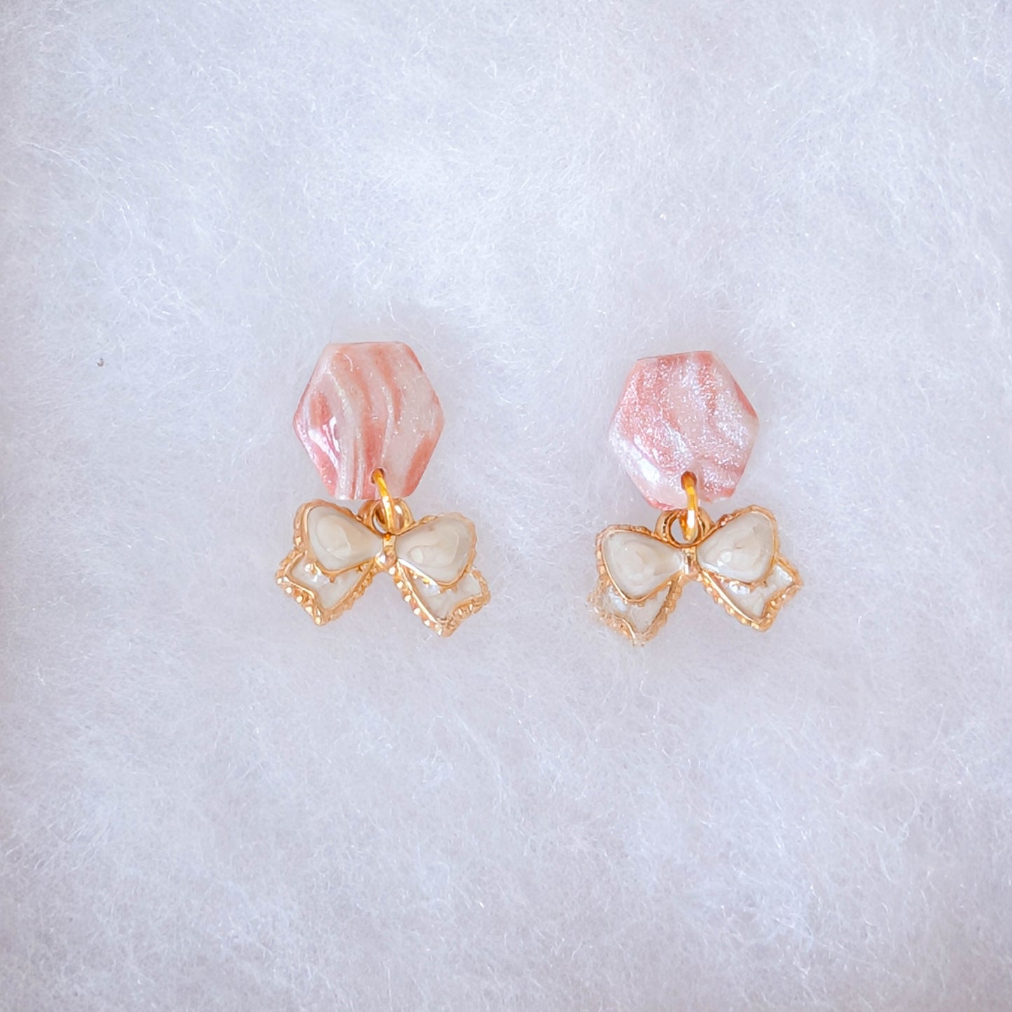 Rose Gold Marble Polymer Clay Earrings