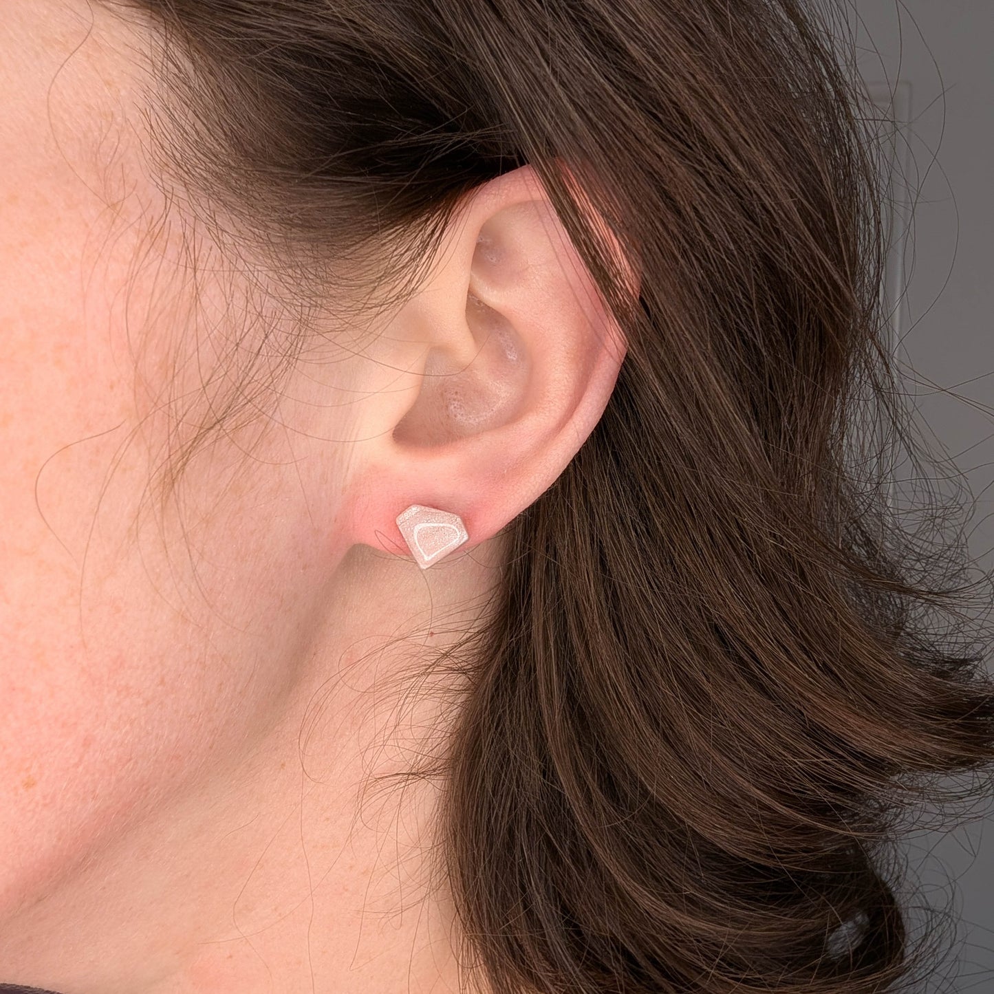 Rose Gold Marble Stud Earrings
