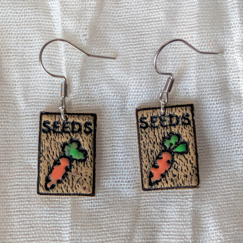 Handmade Seed Packet Earring Gift for Gardeners