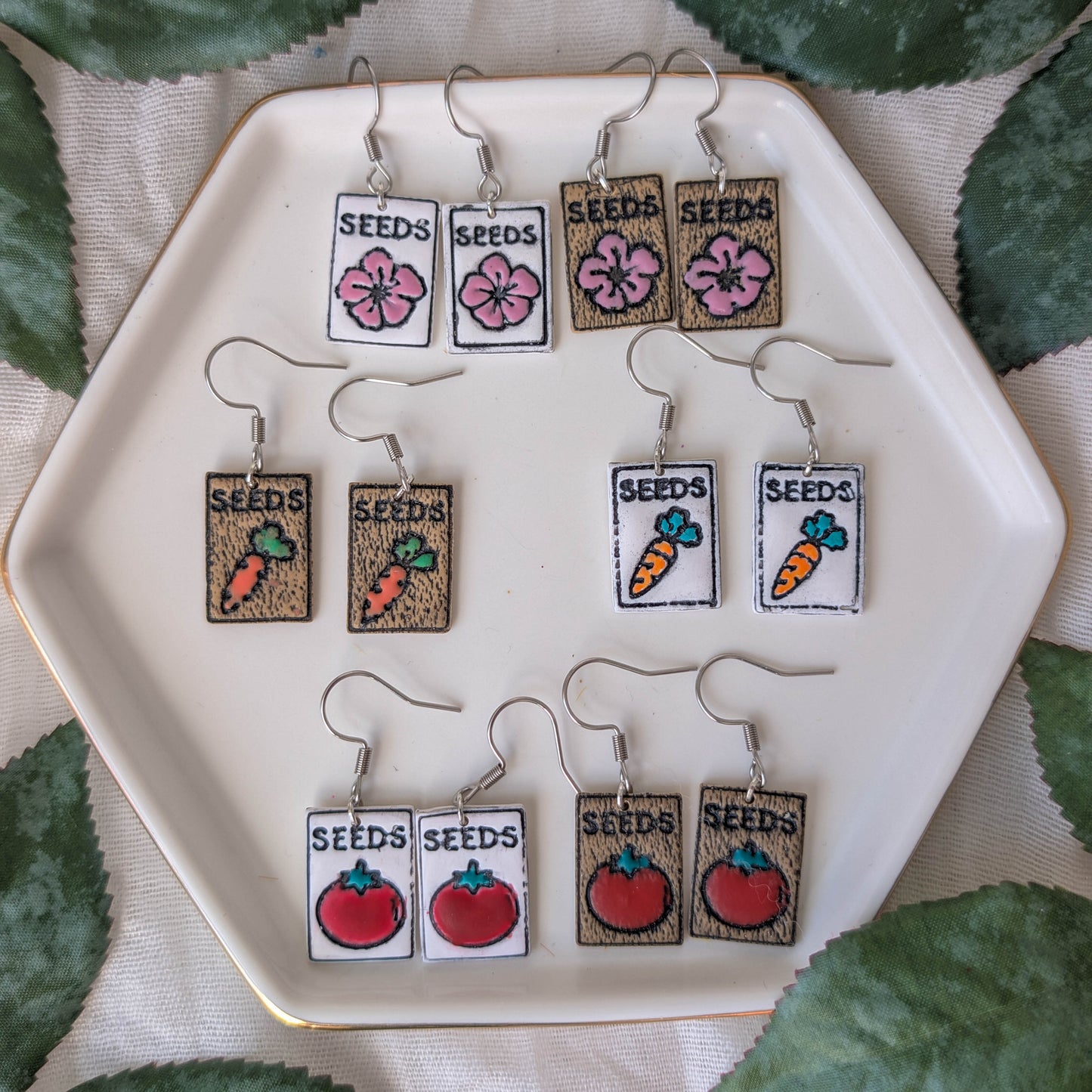 Handmade Seed Packet Earring Gift for Gardeners