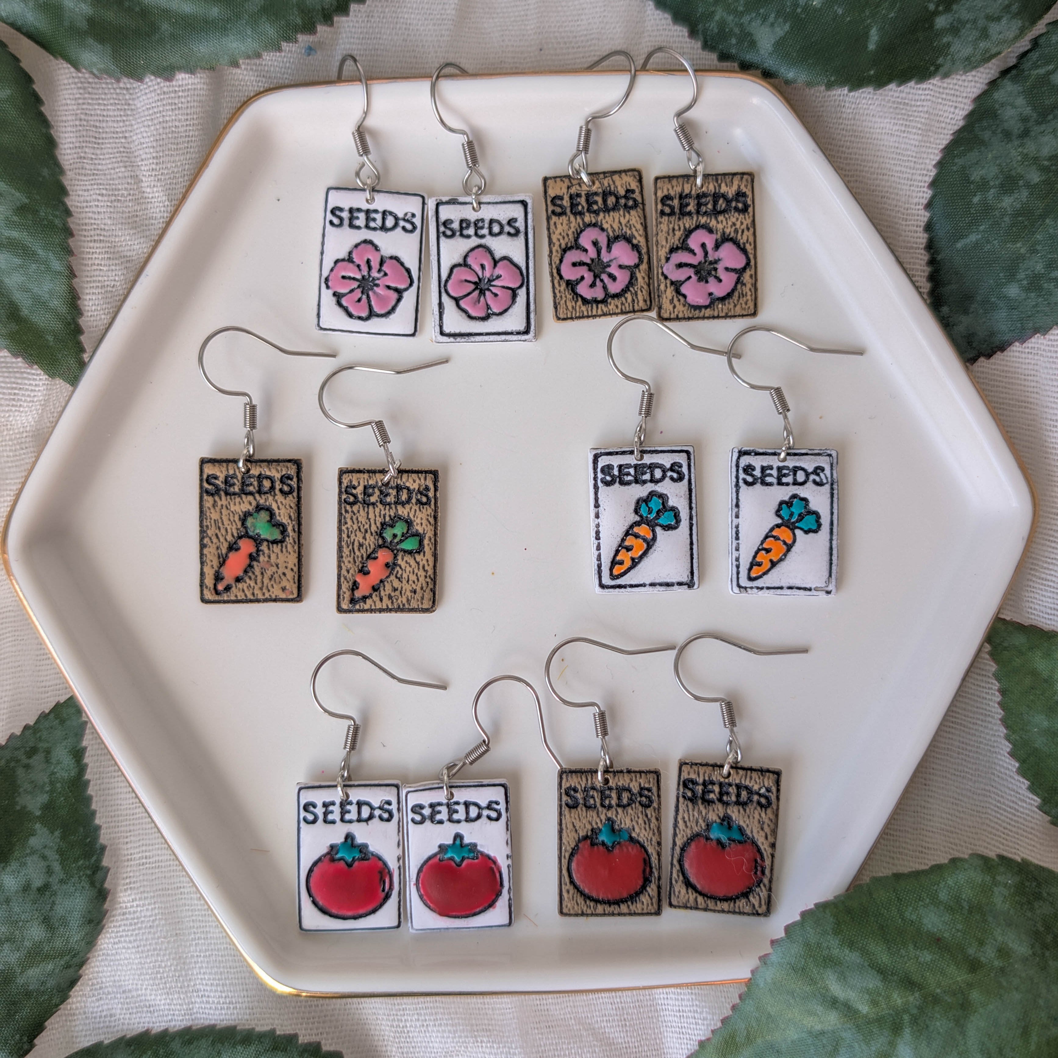 Handmade Seed Packet Earring Gift for Gardeners