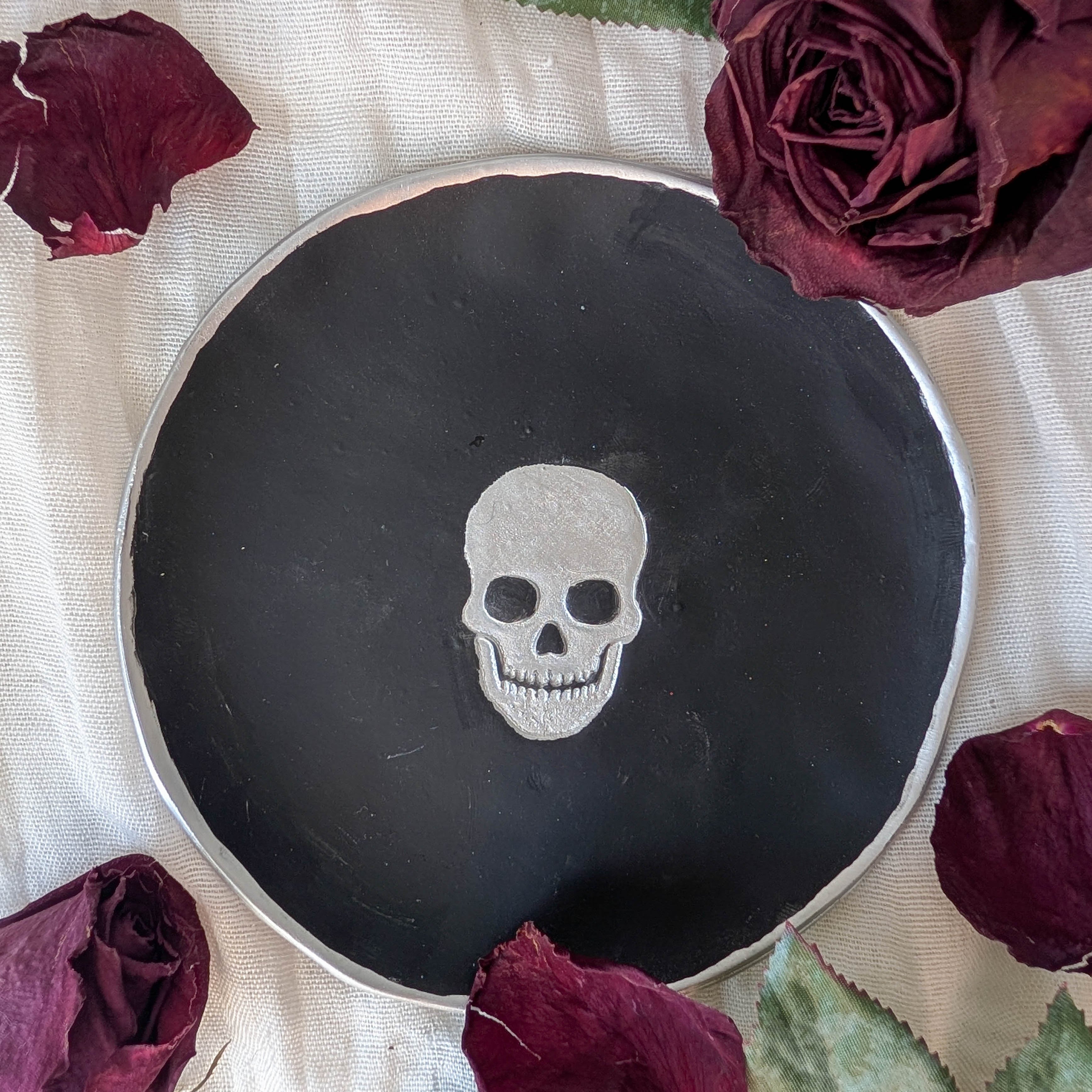 Skull Trinket dish for Halloween decor and Gothic Style