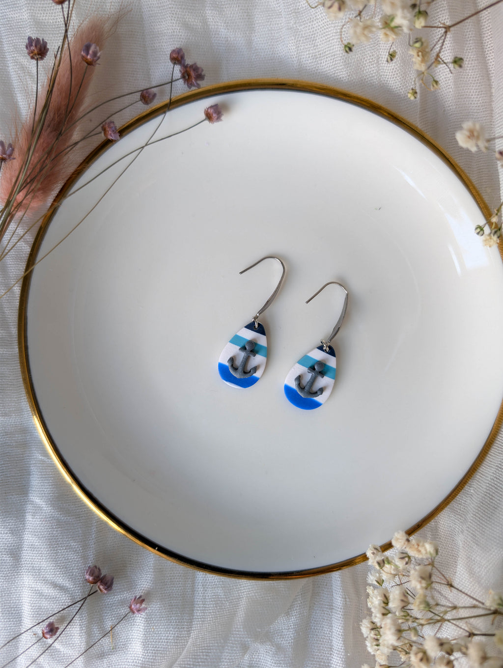Minimal Nautical Anchor Earrings