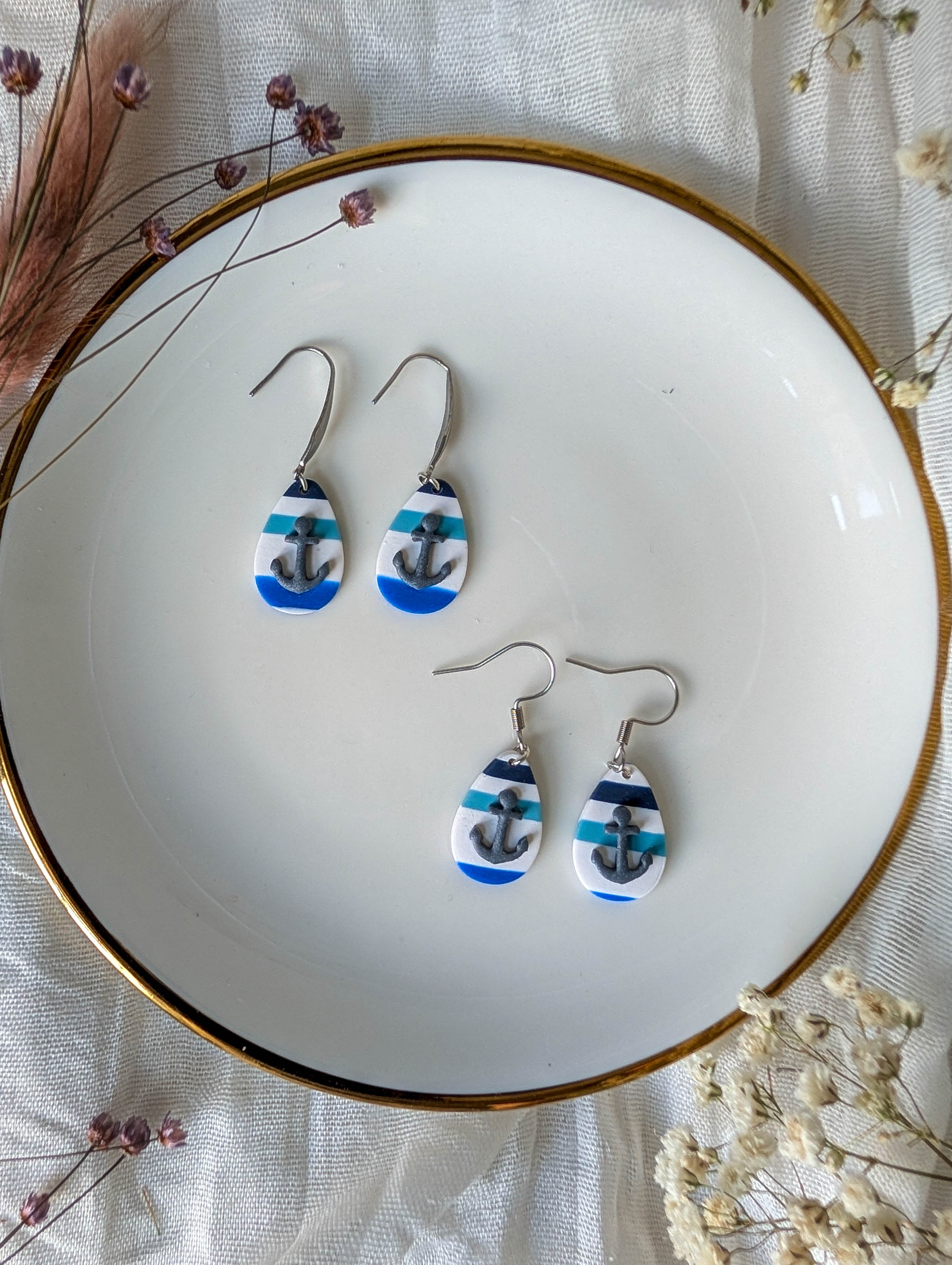 Minimal Nautical Anchor Earrings