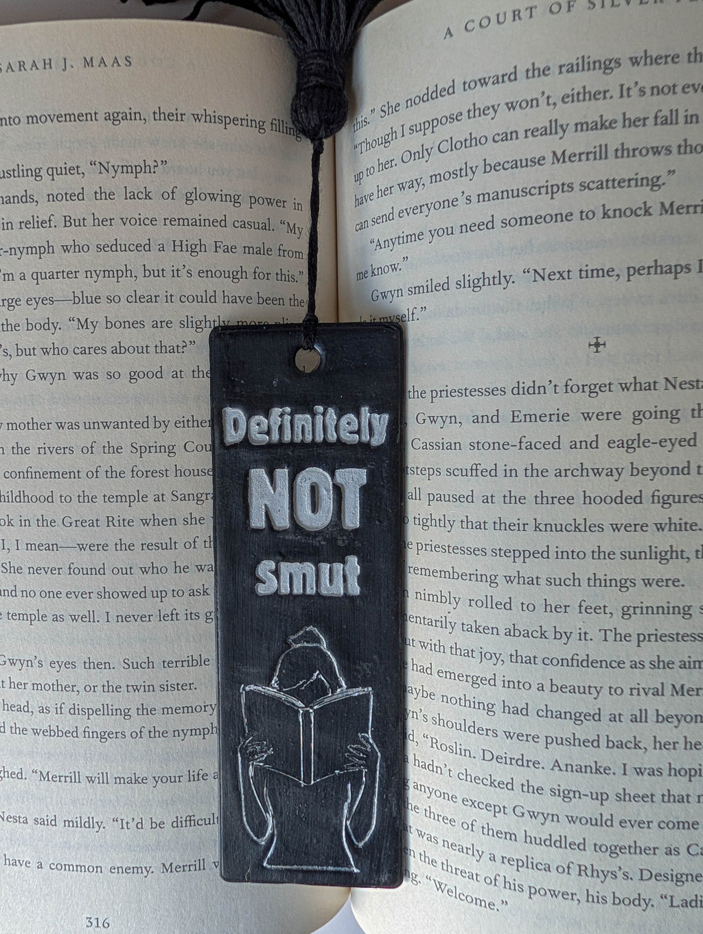 Definitely Not Smut Polymer Clay Bookmark