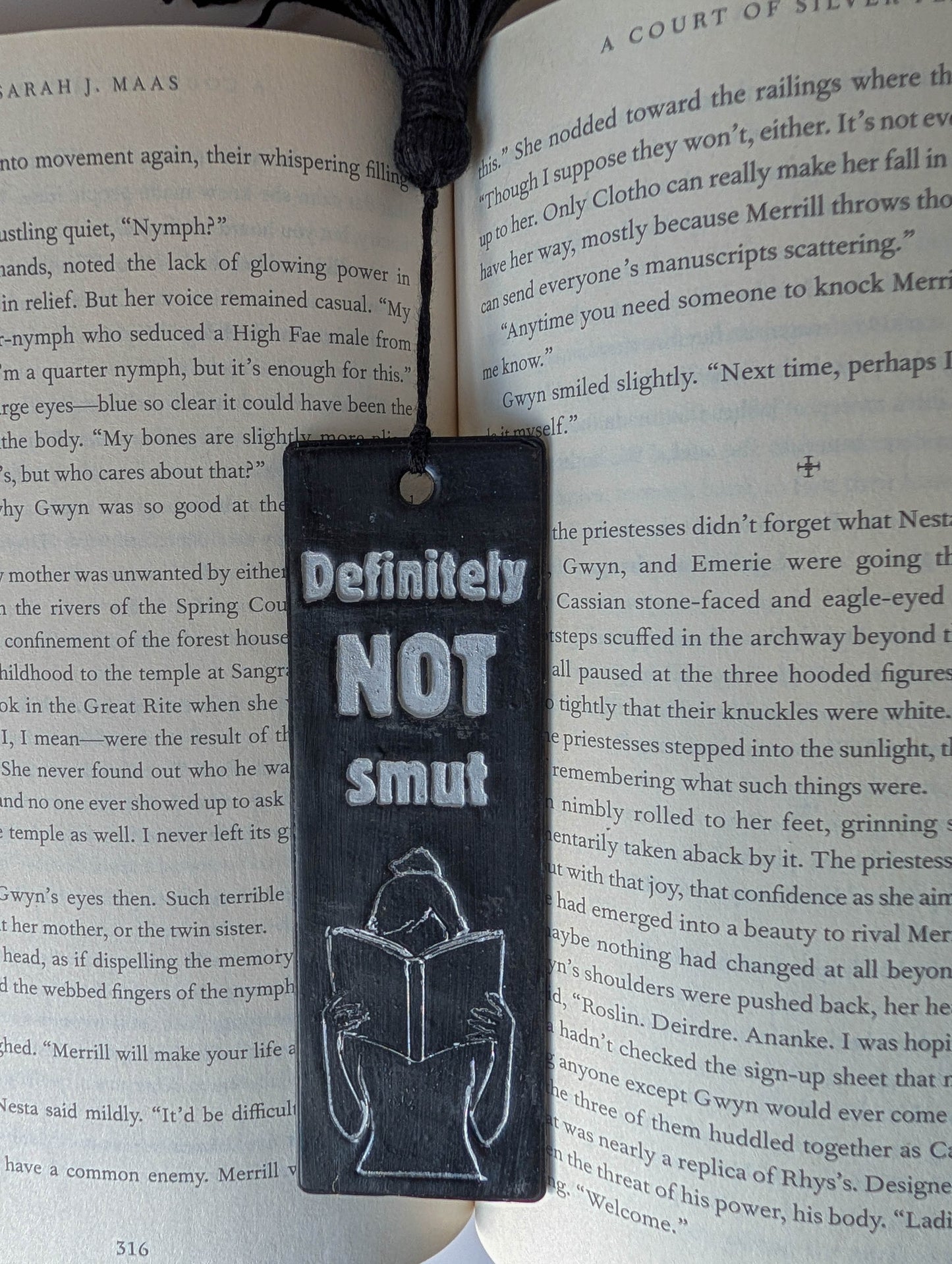 Definitely Not Smut Polymer Clay Bookmark