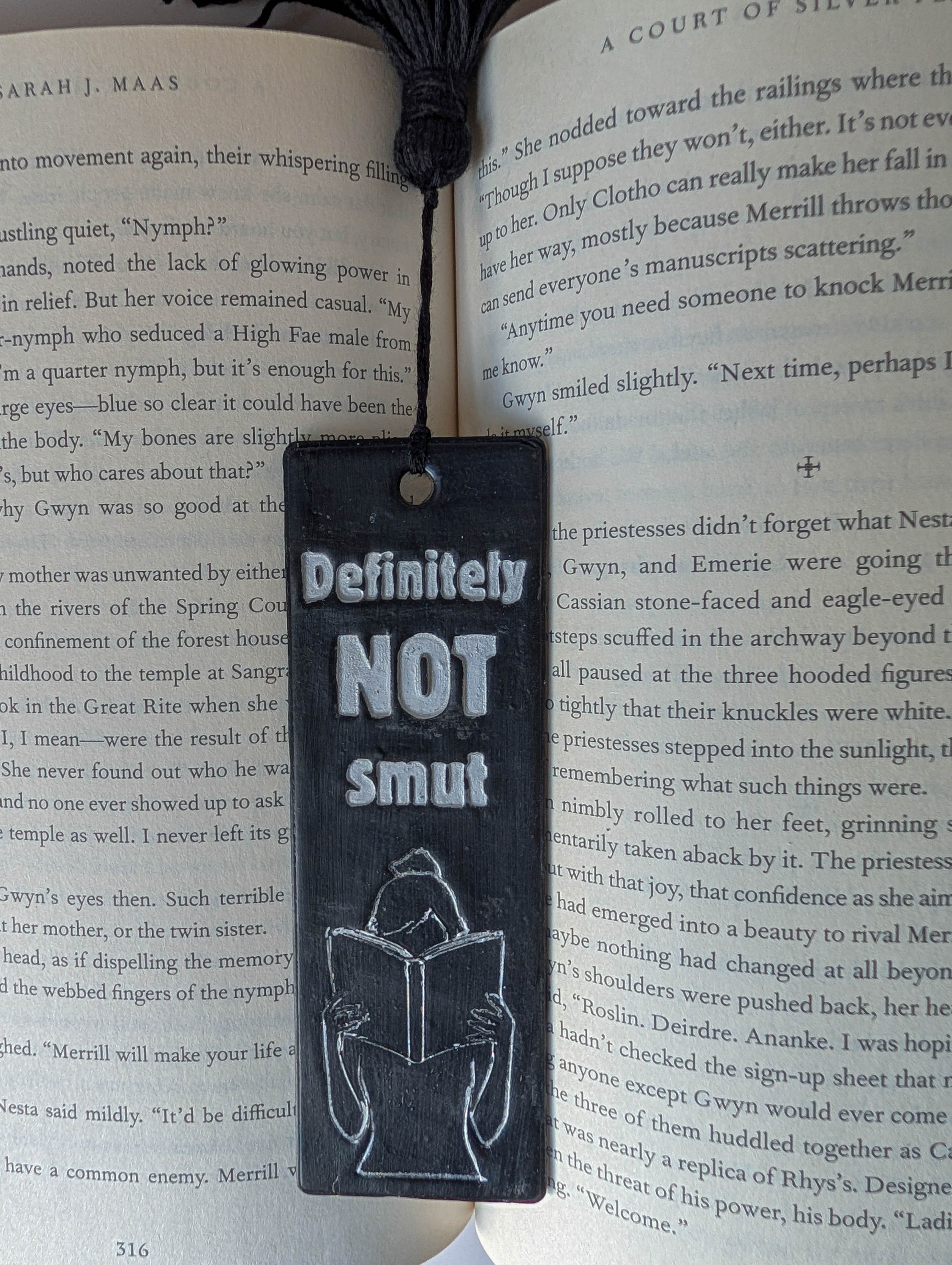 Definitely Not Smut Polymer Clay Bookmark
