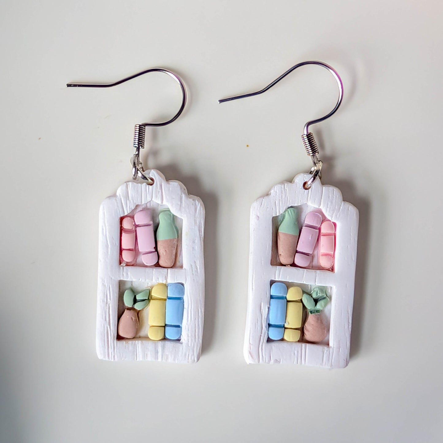 Pastel Bookshelf Earrings