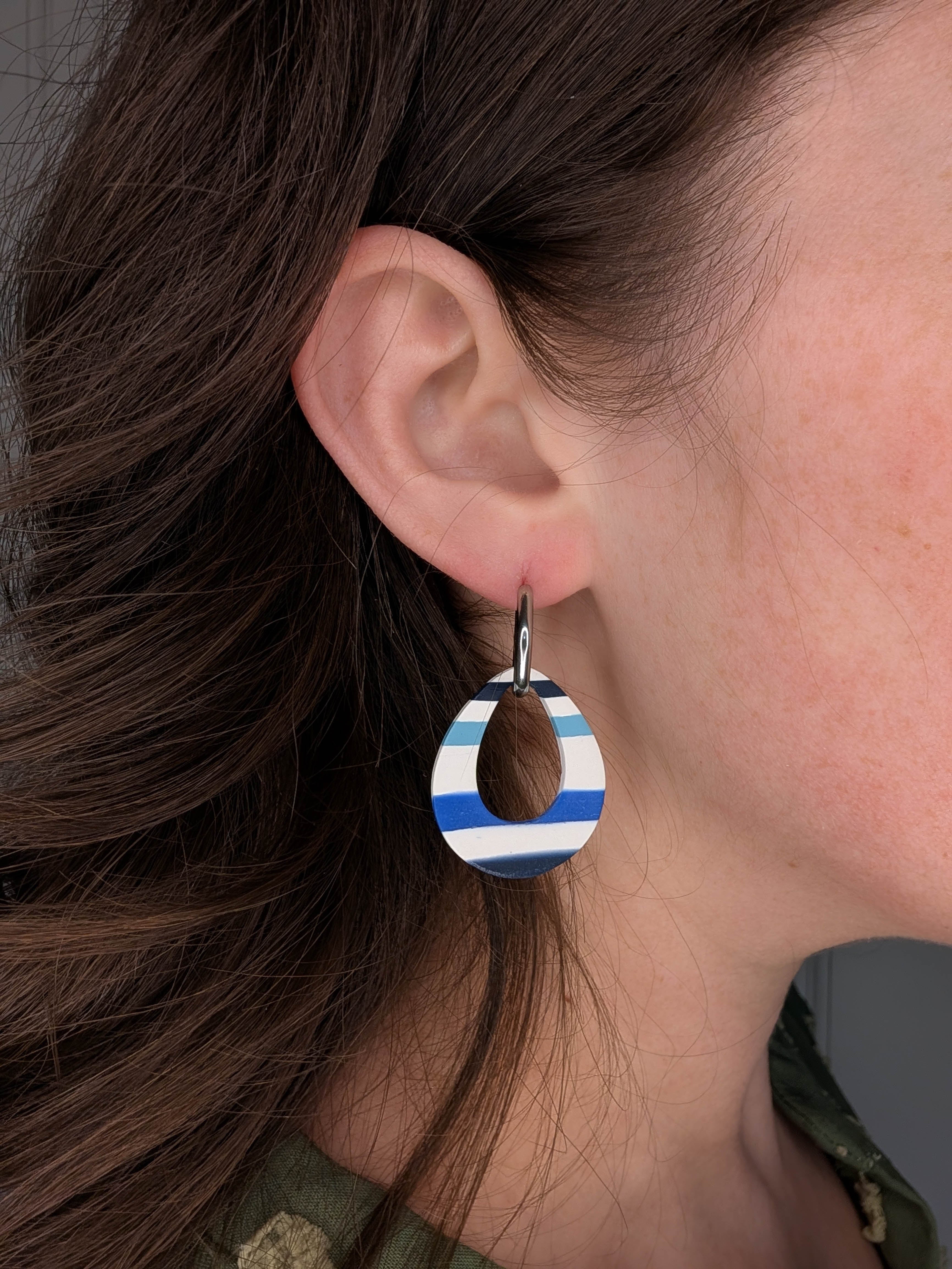 Coastal Stripe Hoop Earrings