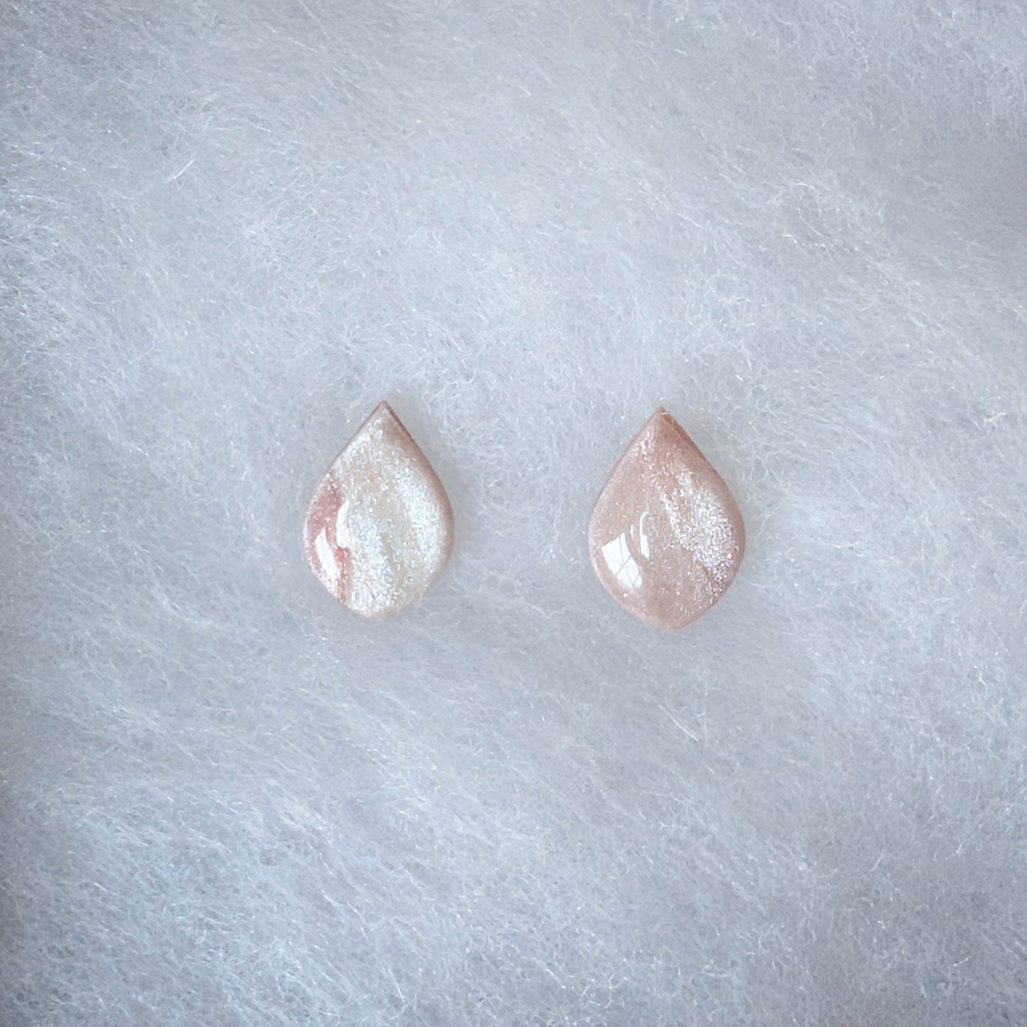 Rose Gold Marble Stud Earrings