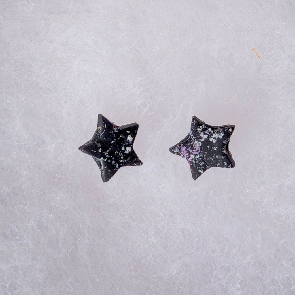 Black Terrazzo Star Stud Earrings