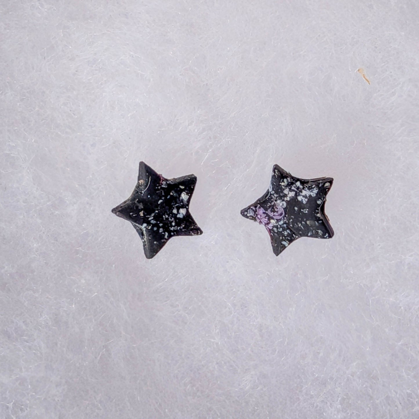 Black Terrazzo Star Stud Earrings