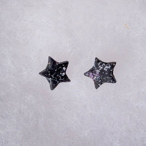 Black Terrazzo Star Stud Earrings