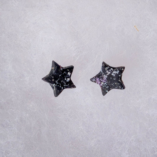 Black Terrazzo Star Stud Earrings