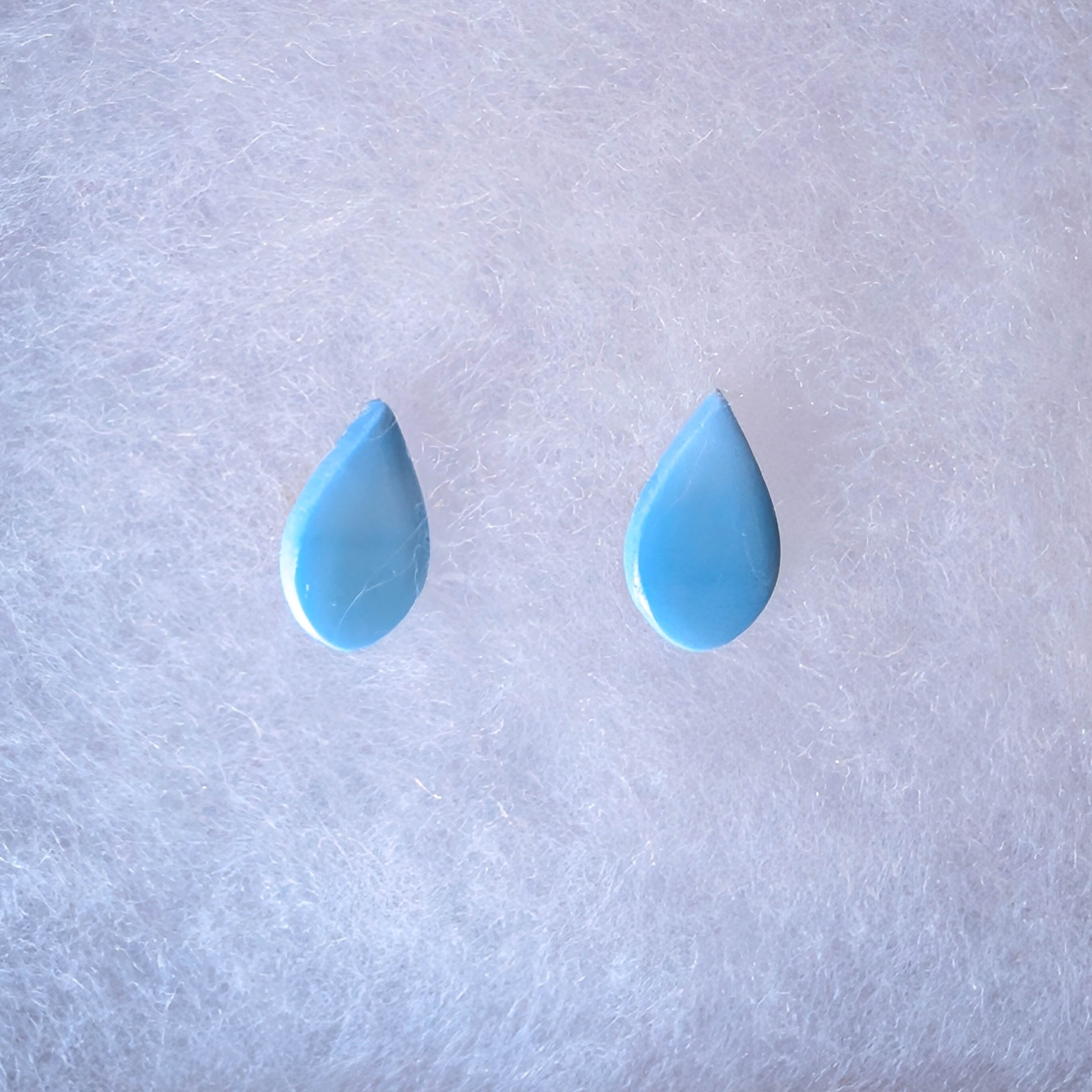 Minimalist Sky Blue Raindrop Stud Earrings