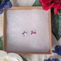 Patriotic Gingham Star Stud Earrings for Fourth of July Celebrations