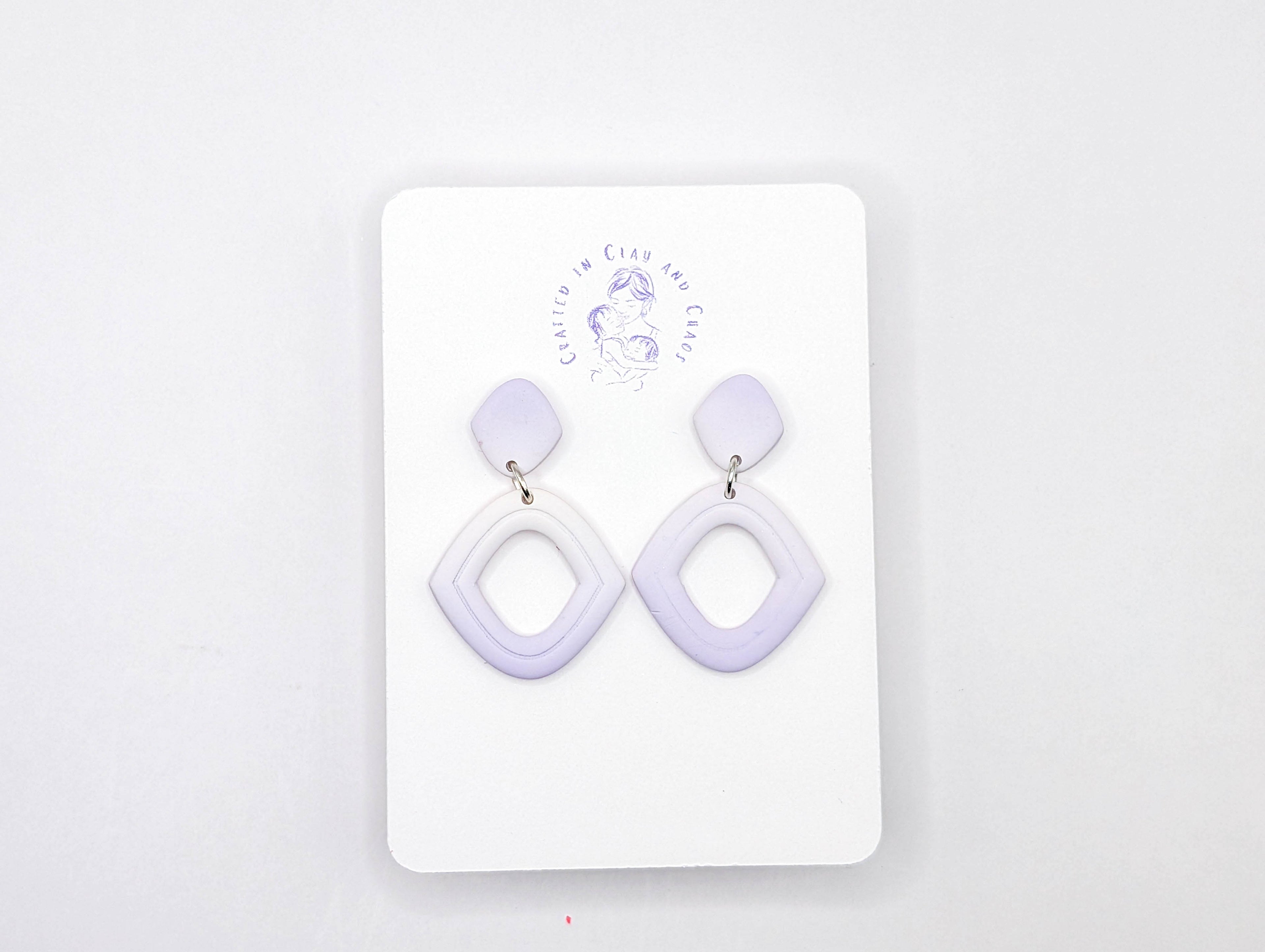 Lavender Fade Polymer Clay Earrings