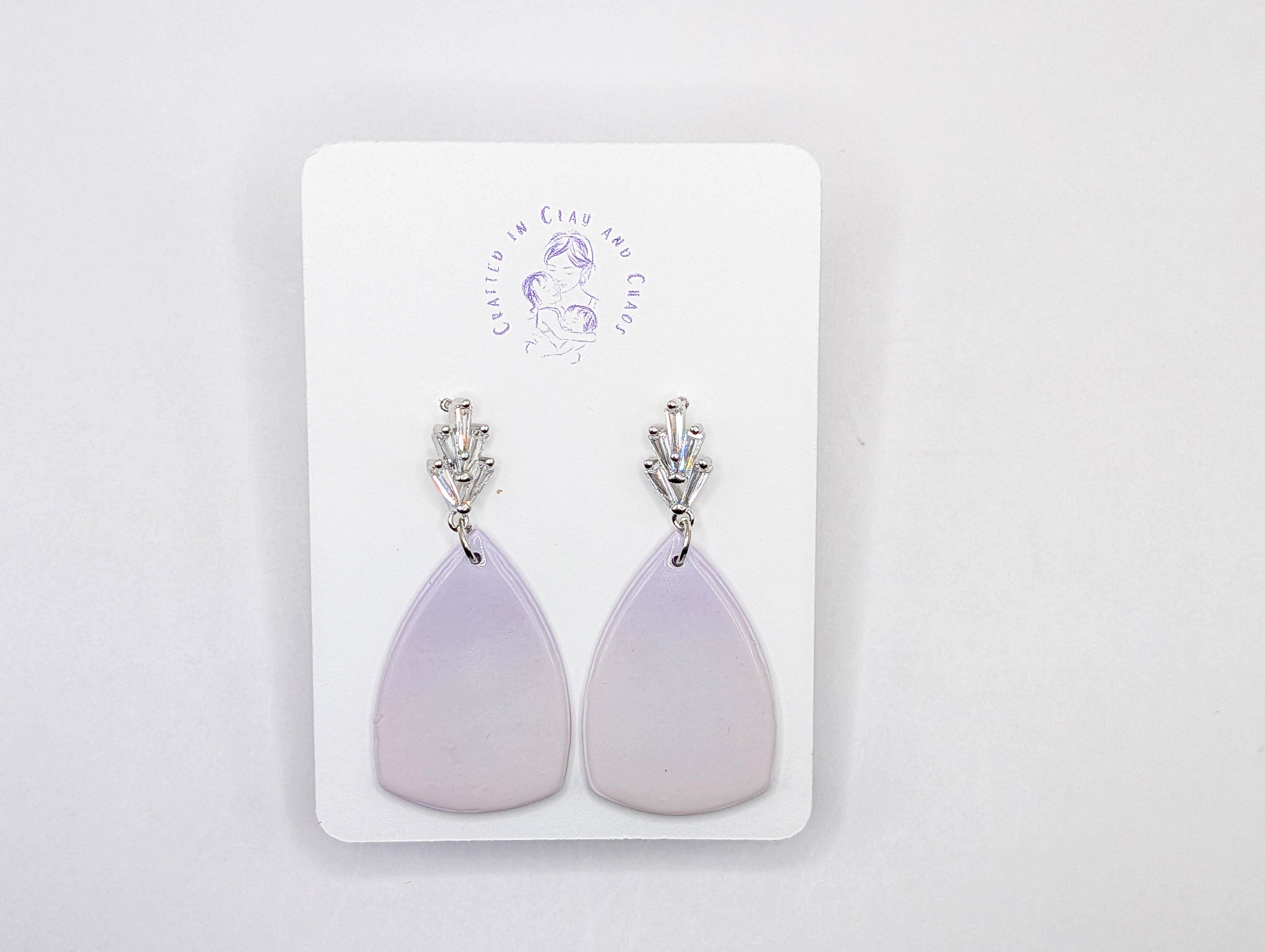 Lavender Fade Polymer Clay Earrings