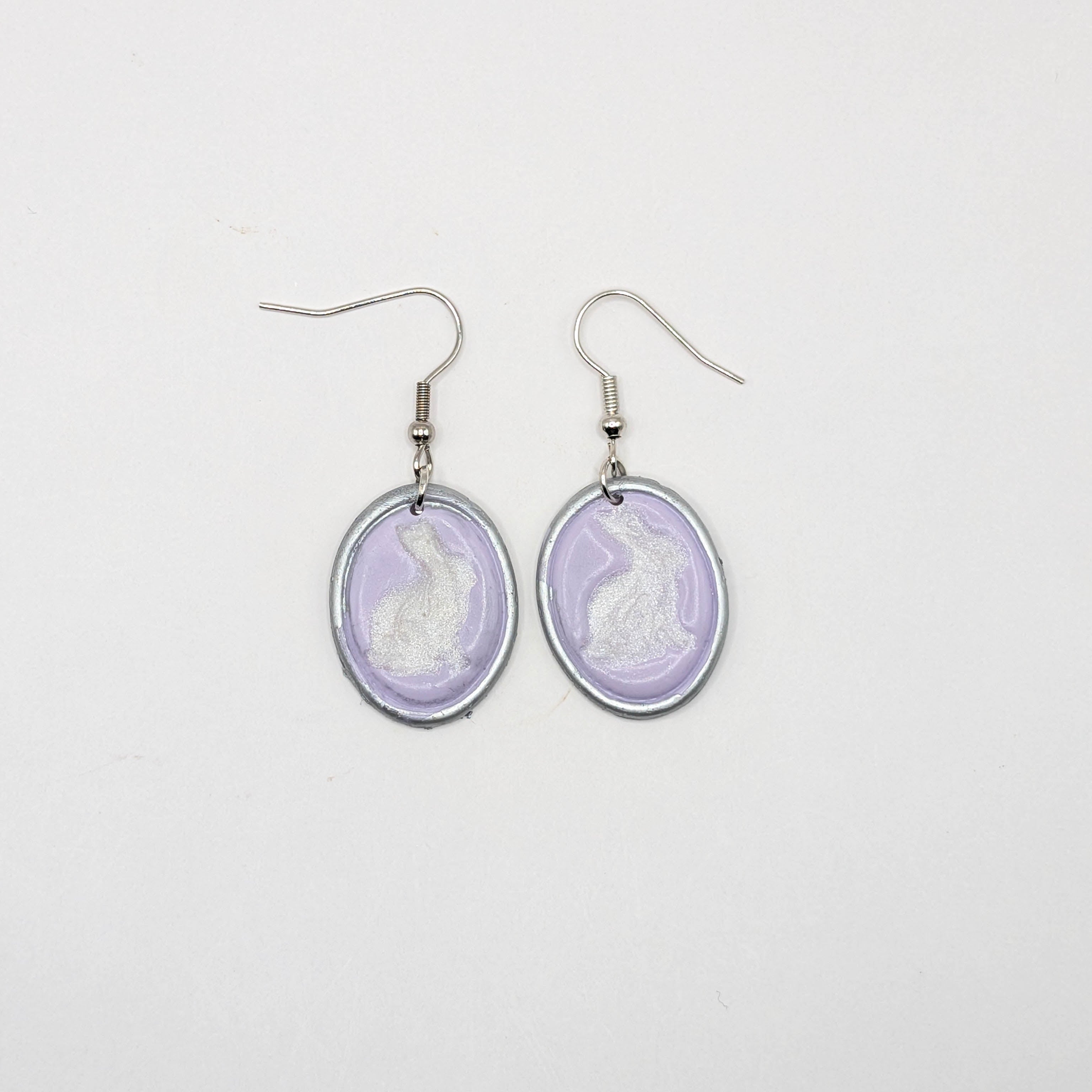 Vintage Frame Bunny Earrings: Handmade Spring Easter Dangles